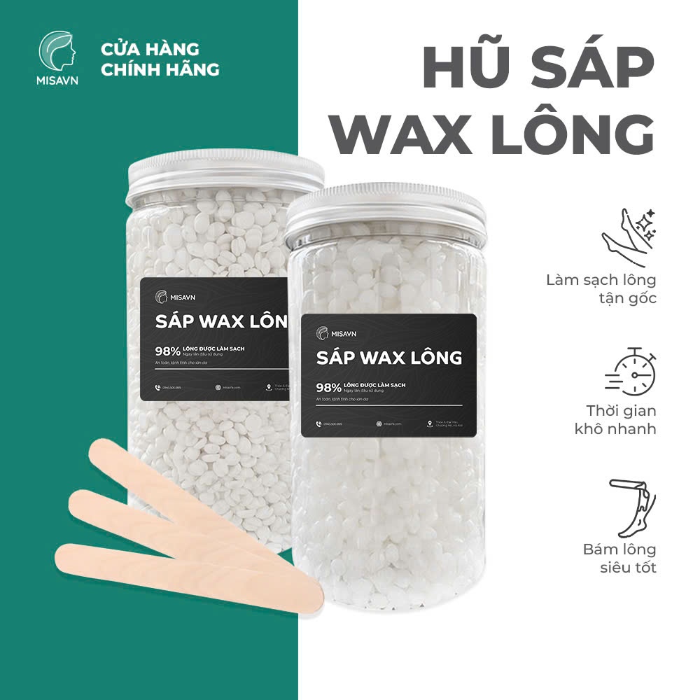 Hũ sáp tẩy lông 500G Wax lông loại tốt dùng cho da khỏe lông cứng,lông mọc ngược - MISA