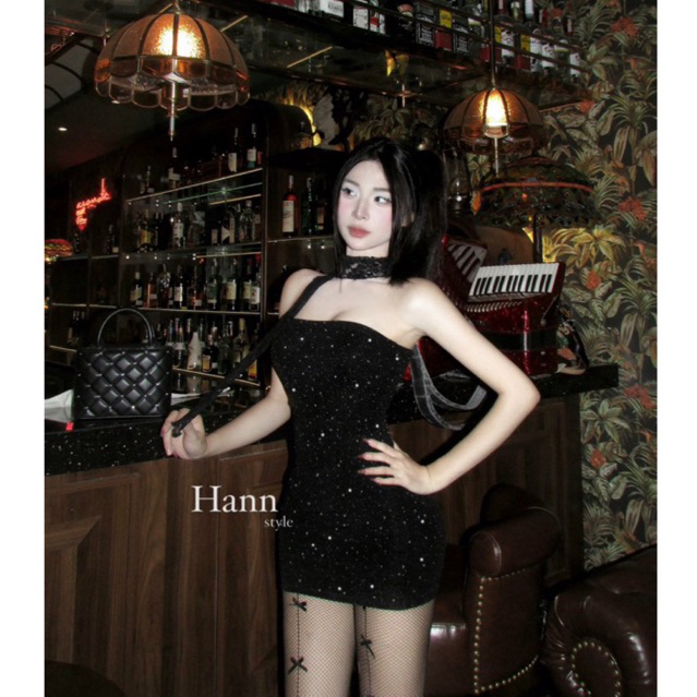 {Order 3 ngày } (Kèm dây ren như hình) ĐẦM ỐNG đính đá chíu chíu lấp lánh khó cưỡng ( ẢNH THẬT)