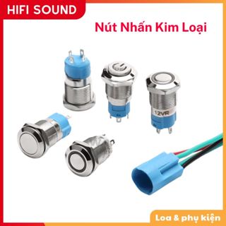 Công tắc, nút nhấn nhả, nút nhấn giữ kim loại có đèn nhiều màu 12mm