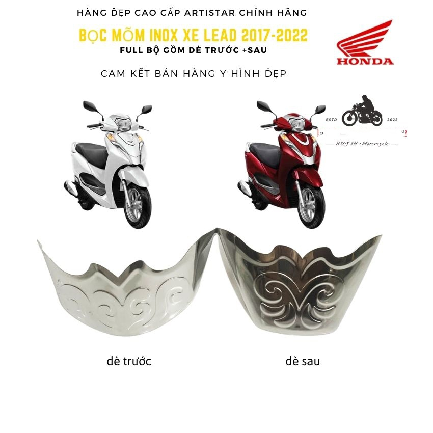 Ốp Mũi Dè Inox LEAD 2017-2025, Bọc Mõm Dè LEAD 2017-2025, Ốp Mỏ Dè LEAD 2017-2025, Ốp Mõ Dè LEAD 201