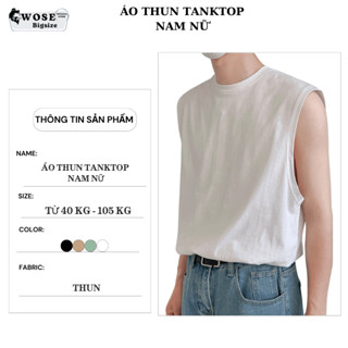 Áo Thun Tanktop Nam Nữ Bigsize 40-105KG - Áo Ba Lỗ - Sát Nách - Cổ Tròn