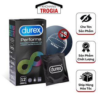 BAO CAO SU DUREX PERFORMA KDTG, Bcs SIÊU MỎNG, SIZE 52.5MM (HỘP 12C) |Khohangtrogia