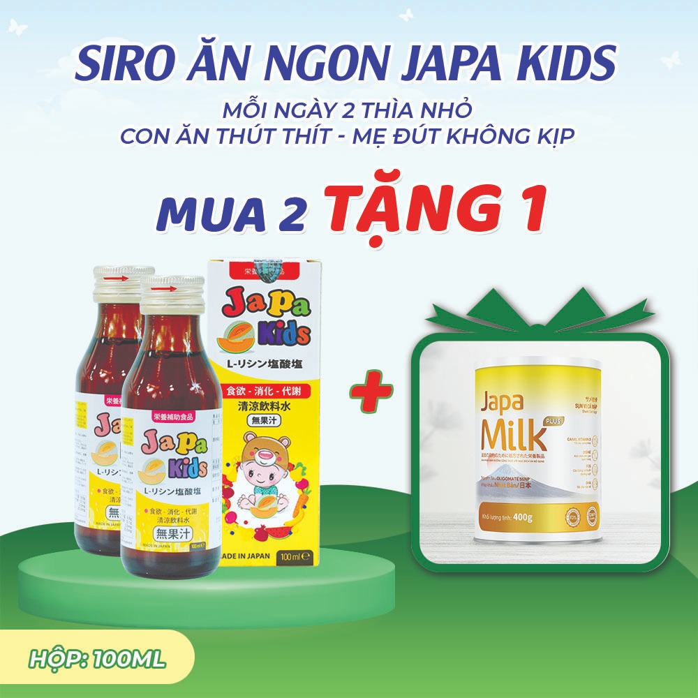 Combo 2 Tặng 1 Siro Ăn Ngon Cho Bé Japa Kids Chính Hãng Hỗ Trợ Bé Tăng Cân Ăn Ngon Con Cao Khỏe