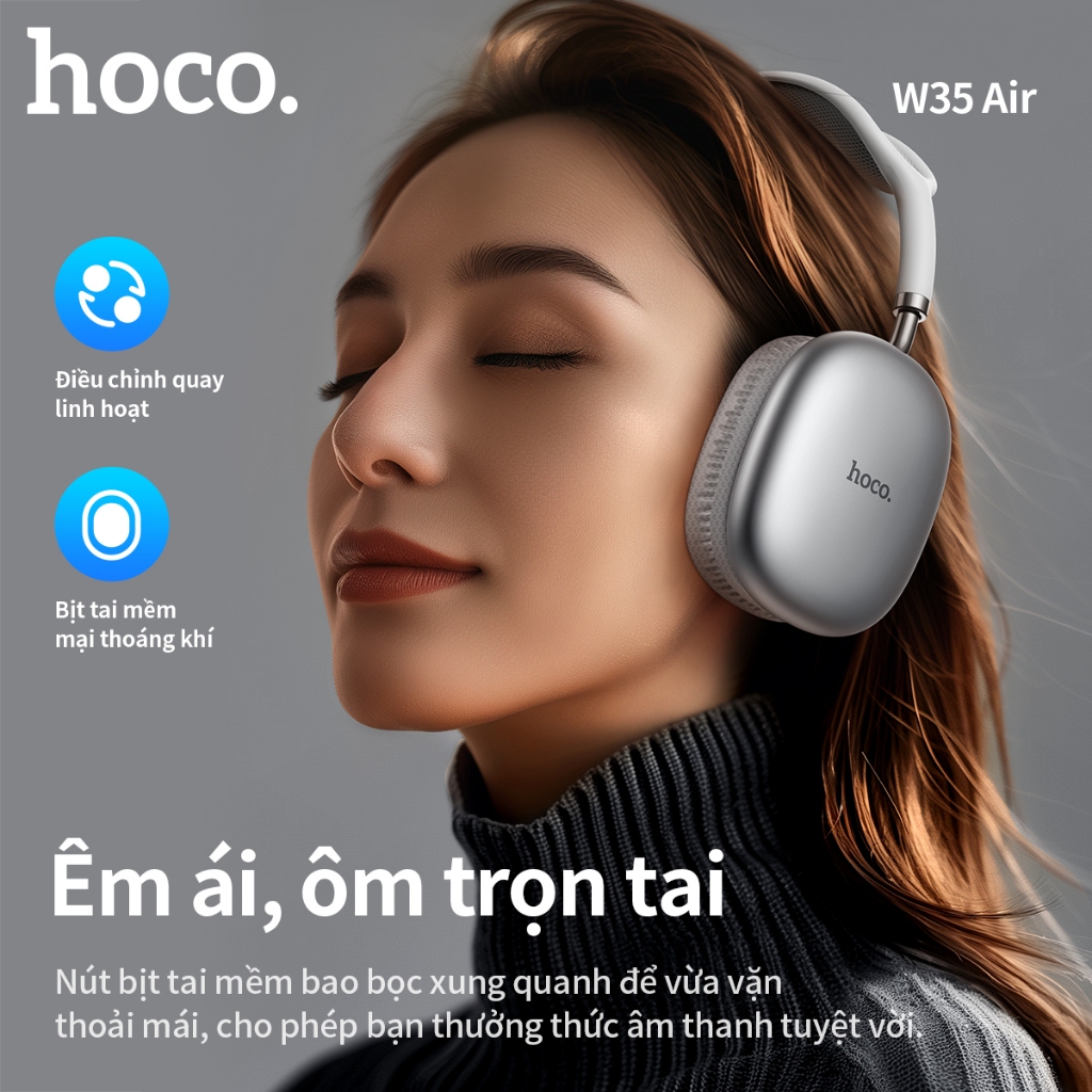 [Tặng bọc tai nghe] Tai nghe chụp tai BLUETOOTH 5.3 Air - Pin trâu - Bass mạnh - Smartcom - W35 | BigBuy360 - bigbuy360.vn