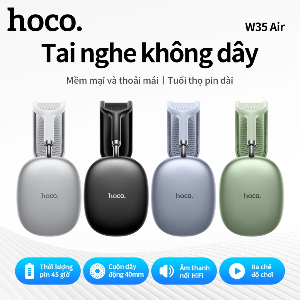 [Tặng bọc tai nghe] Tai nghe chụp tai BLUETOOTH 5.3 Air - Pin trâu - Bass mạnh - Smartcom - W35 | BigBuy360 - bigbuy360.vn