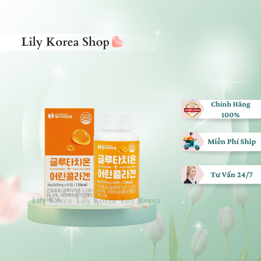 Viên Uống Trắng Da GLUTATHIONE MIX COLLAGEN Giúp Trắng Da Sáng Ngời Và Duy Trì
