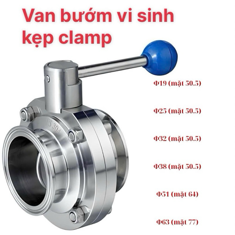 Van bướm vi sinh inox 304