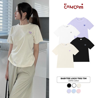 Áo Babytee Bycamcam Trơn Nhiều Màu Thêu Logo Trái Tim BYC Mẫu Mới