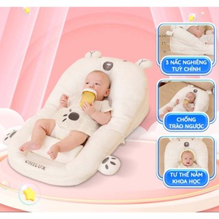 Gối Chống Trào Ngược Gấu Trắng Chilux Cho Bé Cao Cấp, Gối Chống Sặc Cho Bé Và Đệm Định Hình Ngủ Đúng Tư Thế