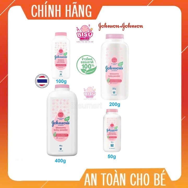 Phấn thơm Jonhson's baby nắp hồng Phấn rôm sẩy cho bé hàng Thái Lan 100g 200g 500g
