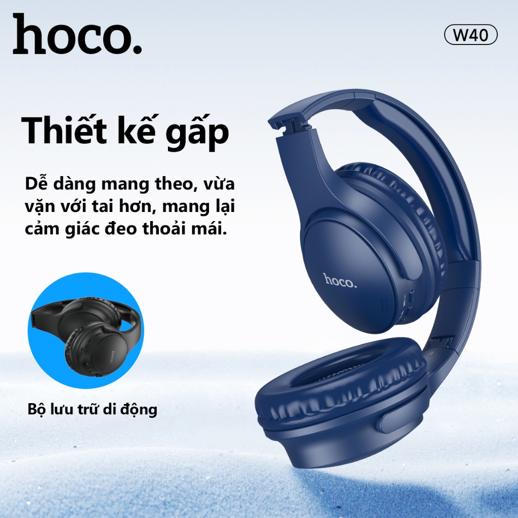 Tai nghe BLUETOOTH 5.3 Hoco, Headphone thời trang, siêu êm Smartcom phân phối - W40 | BigBuy360 - bigbuy360.vn