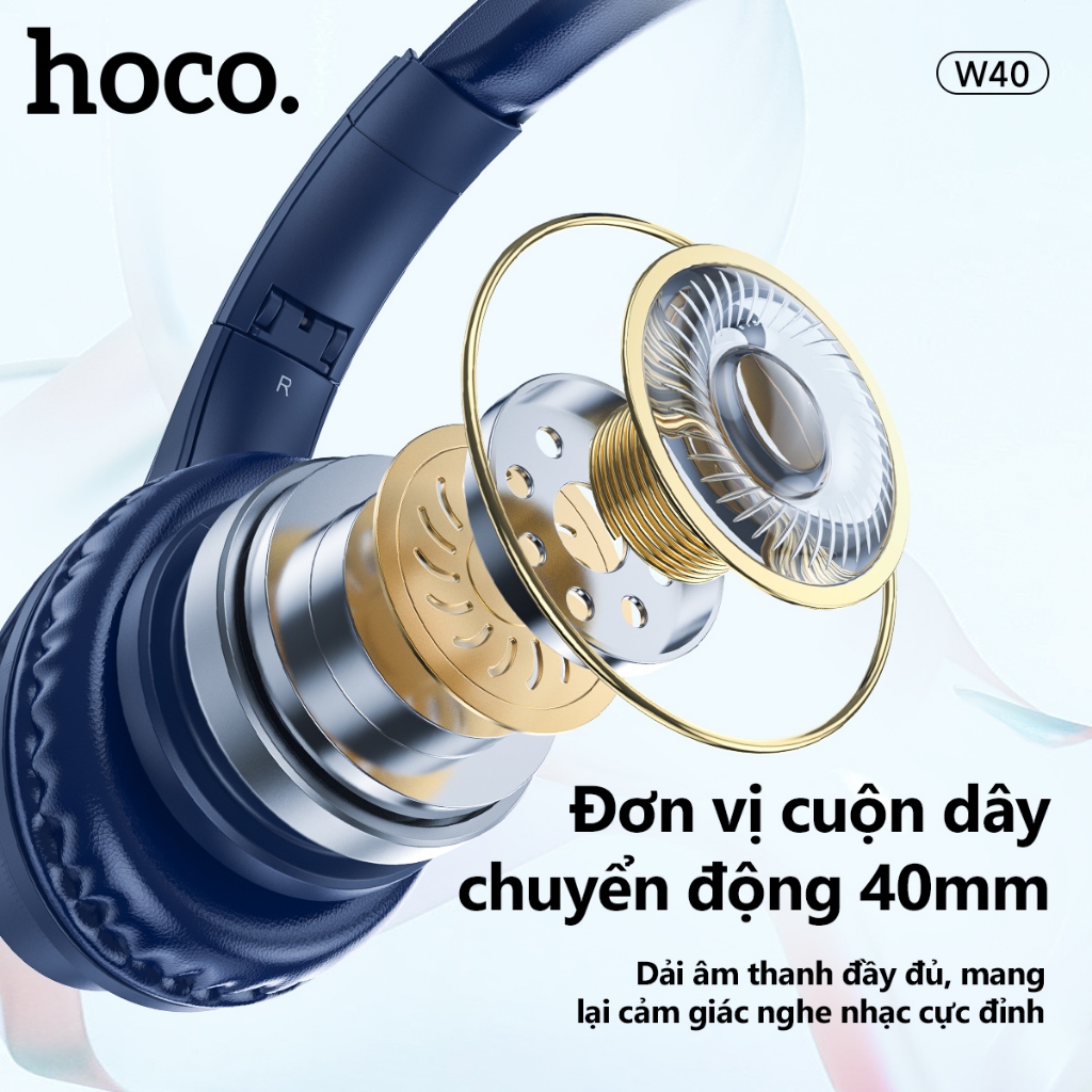 Tai nghe BLUETOOTH 5.3 Hoco, Headphone thời trang, siêu êm Smartcom phân phối - W40 | BigBuy360 - bigbuy360.vn