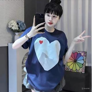 Áo Thun Trái Tim Nam Nữ Basic Form Rộng Chất Vải Poly  Co Giãn 2 Chiều Thấm Hút Mồ Hôi Nhẹ ( Áo Trái Tim ) Women Top Cổ