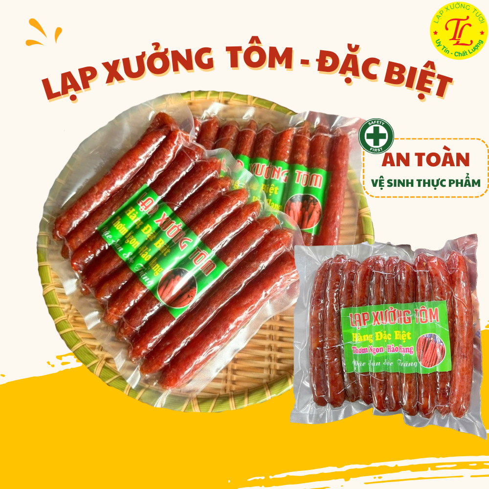 LẠP XƯỞNG TÔM KHÔ ST thượng hạng gói cây dài dễ chế biến, Lạp sườn ATVSTP gói 500g và 1kg