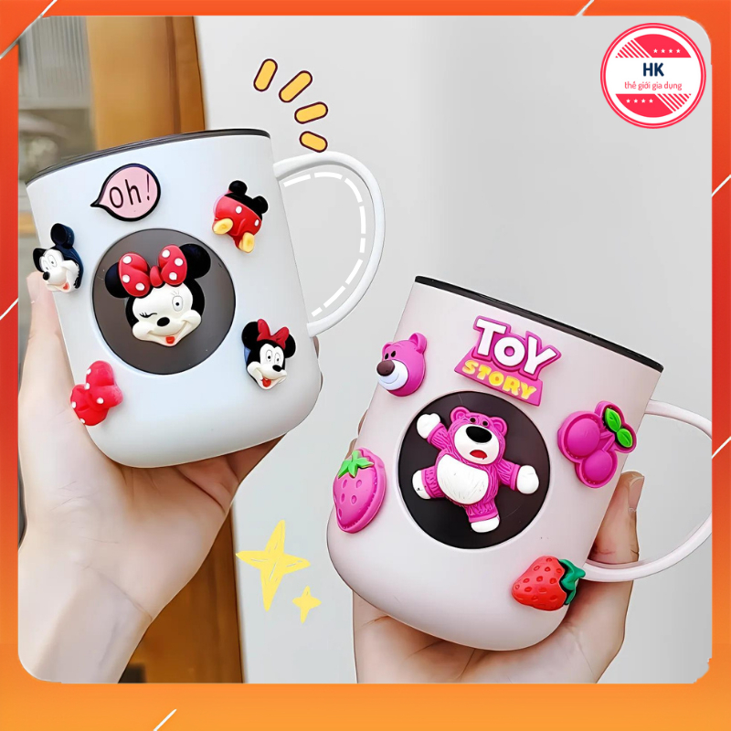 Cốc Uống Nước Cute Hình Kuromi Sanrio Dễ Thương - Ly Uống Nước Cute In Hình Kuromi, Thỏ Hồng Dung Tí