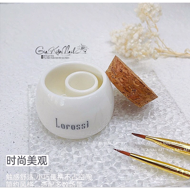 Cốc đựng lưu Huỳnh , đựng axiton 2 ngăn nắp gỗ