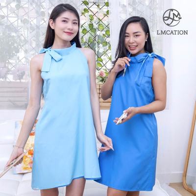 BST Siêu tiết kiệm - Đầm cổ yếm 2 mặt LMcation Lucia - Xanh dương nhạt và đậm