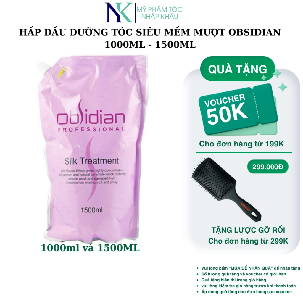 Hấp Dầu Dưỡng Tóc Siêu Mềm Mượt Obsidian 1500ml