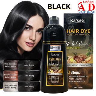 Dầu gội đen phủ tóc bạc Karseell Black (màu đen) Mẫu mới 500ml