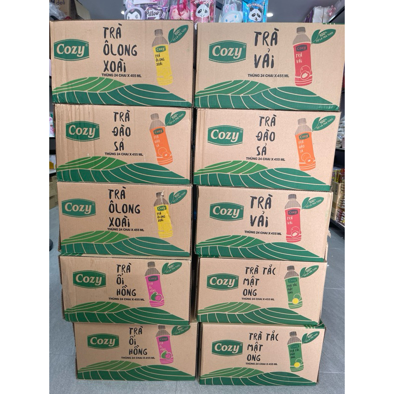 [Hỏa Tốc] Thùng 24 Chai Trà Hoa Quả Cozy Chai 445ml ( Vị trà Đào Sả/Tắc mật ong )