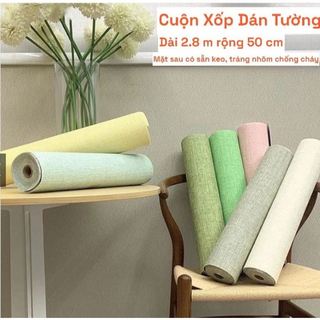 Cuộn Xốp Dán Tường Tráng Nhôm cao cấp có keo sẵn chống ẩm mốc 