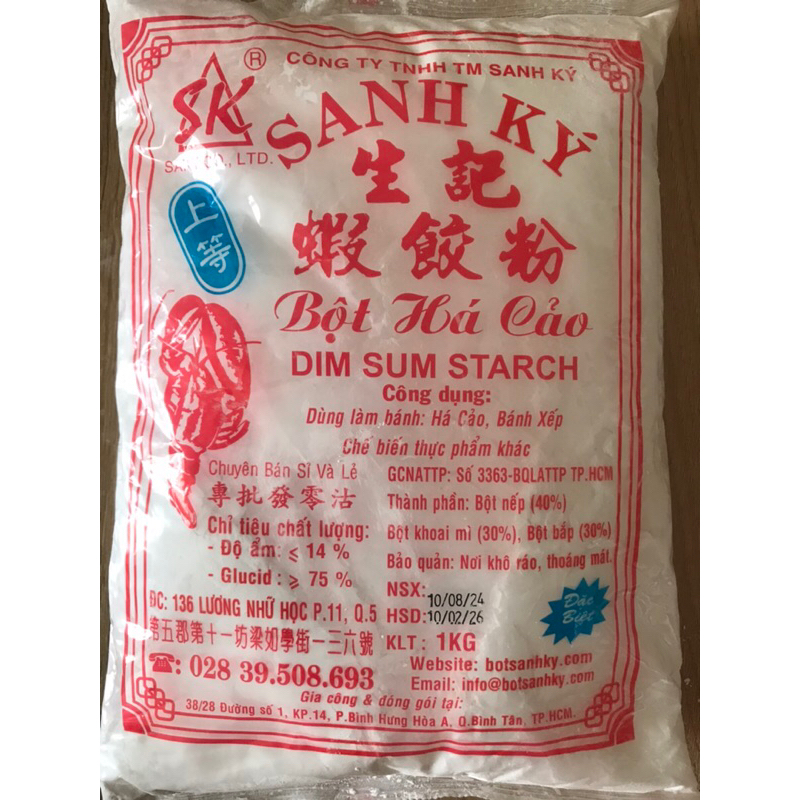 (shop tạm nghỉ từ ngày 12, 25/11 bán lại ạ) 1kg Bột HÁ CẢO loại đặc biệt thượng hạng Sanh Ký_Chính Hãng tận gốc 100%