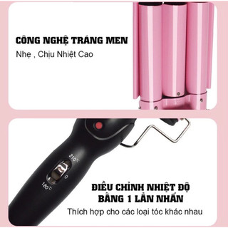 Máy uốn tóc xoăn sóng 3 trục dập sóng nước, máy uống làm tóc đẹp chuẩn salon GM 325