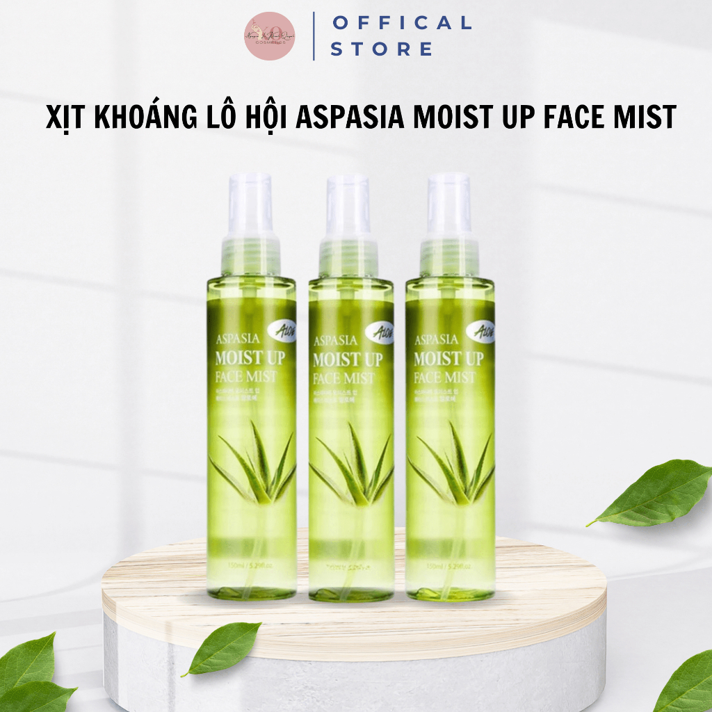 Xịt khoáng lô hội Aspasia Moist Up Face Mist Hàn Quốc 150ml xịt khoáng nha đam dưỡng trắng da
