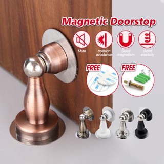 Chặn cửa nam châm inox lực hút cực mạnh chốt chặn chống va đập ồn ào bảo vệ cửa, kèm dán 3M và ốc