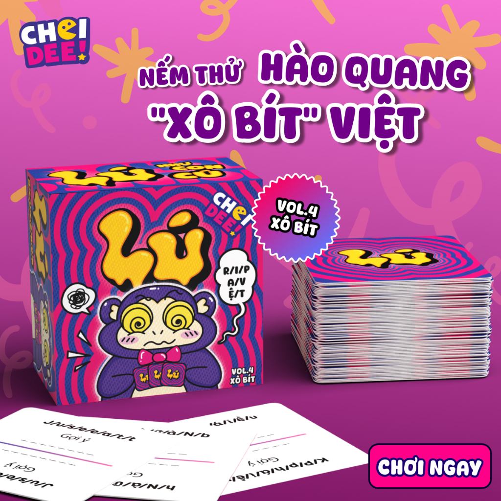Bộ Game đoán chữ chủ đề Xô Bít - Board Game hack não chơi cùng nhóm bạn bè - Thẻ game Lú Vol 4. Xô B