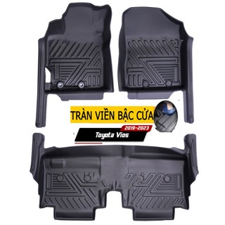  Thảm lót sàn xe ô tô Toyota Vios 2019-2025 đúc nhựa TPE nguyên khối tràn viền bậc cửa chống nước 