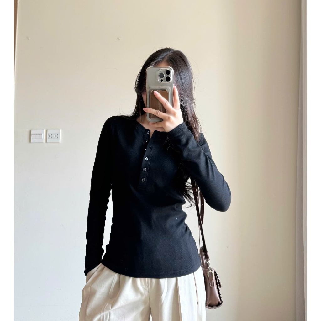 Áo thun dài tay cúc xẻ chất thun mịn co giãn Miho House | BigBuy360 - bigbuy360.vn