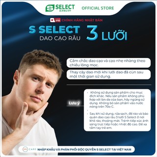 Dao Cạo Râu 3 Lưỡi S Select Nhật Bản (6 Chiếc/Gói)