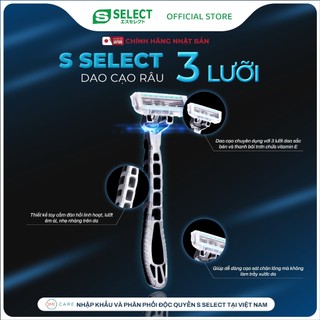 Dao Cạo Râu 3 Lưỡi S Select Nhật Bản (6 Chiếc/Gói)