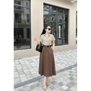 Chân Váy Xếp Ly 75cm kèm đai túi 2 bên sườn che khuyết điểm bụng tốt