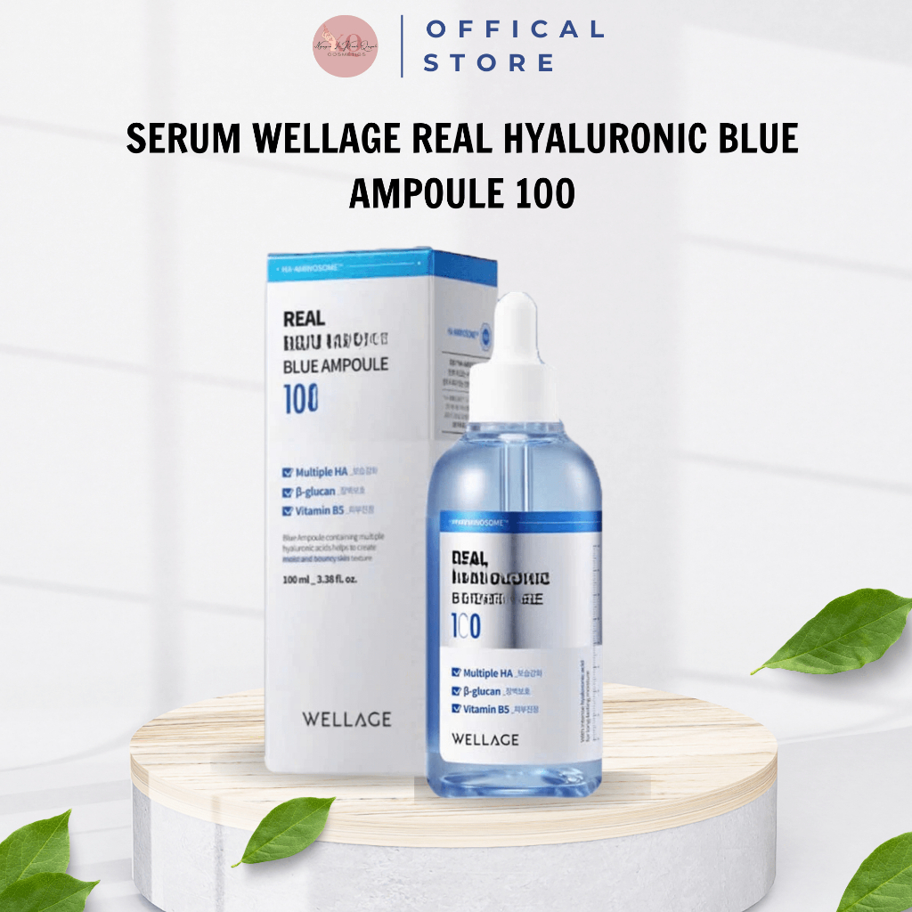 Serum tinh chất dưỡng trắng da Wellage Real Hyaluronic Llue Ampoile 100 -75 ml