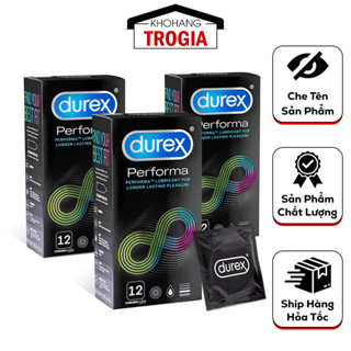  Bao Cao Su Durex Performa Bcs Siêu Mỏng Trơn K.D.T.G Size 52.5mm Nhiều Gel.  Hộp 12C  