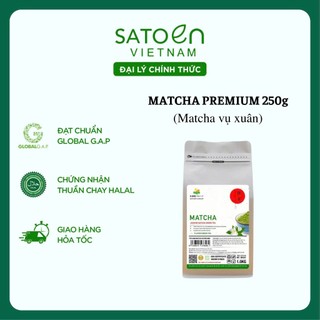  Matcha premium 250g matcha vụ xuân satoen premium 250g matcha satoen Nhật Bản 