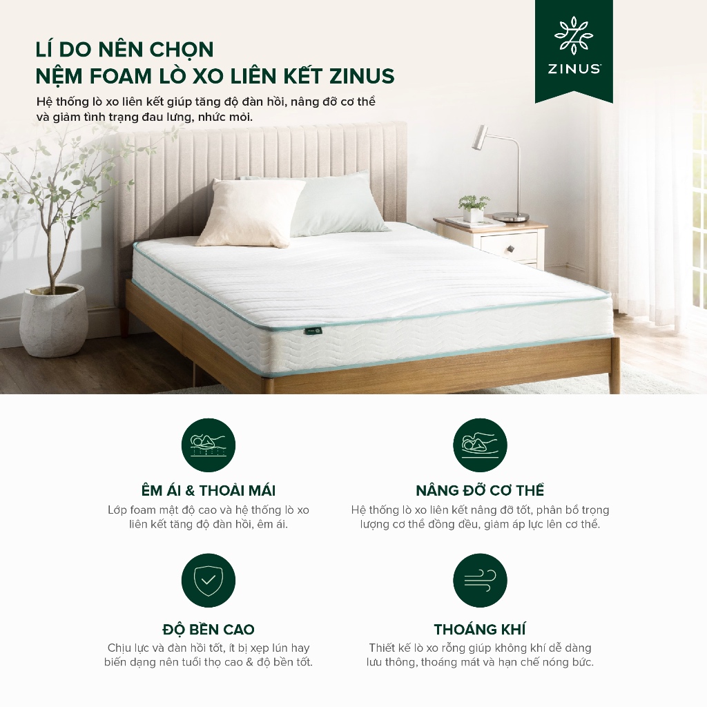 Nệm Lò Xo  Bonnell Zinus - Bonnell Spring Mattress | BigBuy360 - bigbuy360.vn