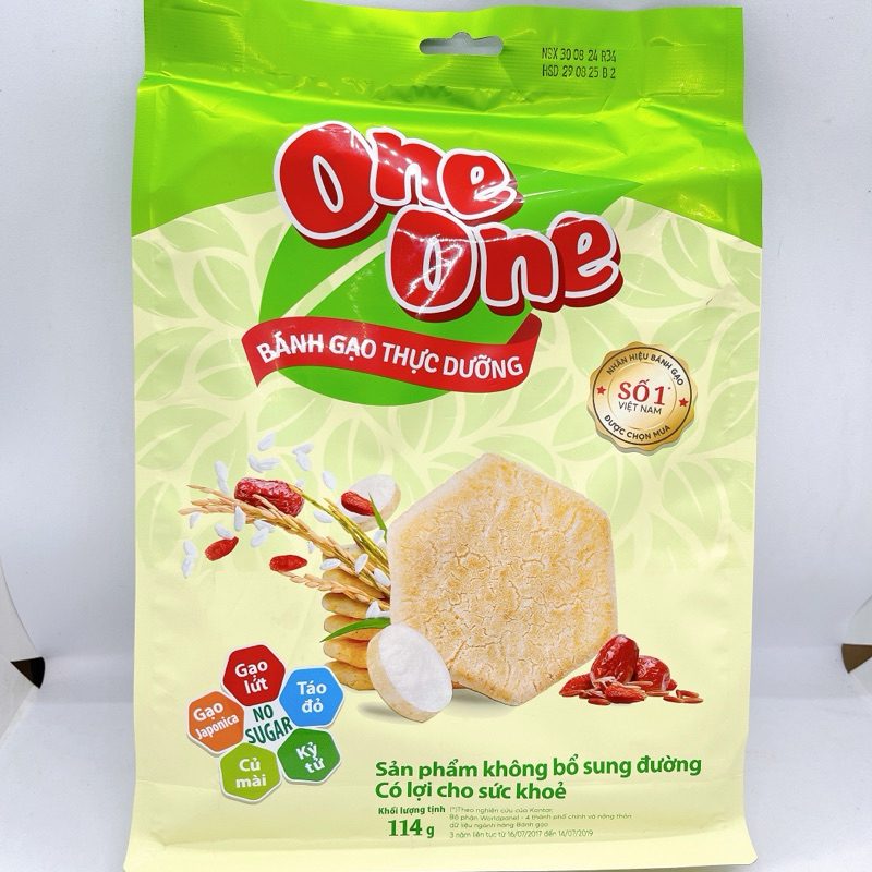 Bánh Gạo Thực Dưỡng One One Gói 114g - Bánh Gạo Không Đường One One