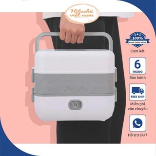 Hộp cơm cắm điện 2 tầng 4 ngăn inox giữ nhiệt hâm đóng và tự nấu chín thức ăn, Cà Men Đựng Cơm Đi Làm (gdgr)