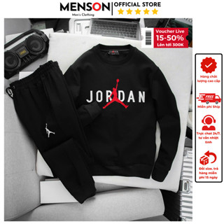  Bộ đồ thu đông nam cao cấp cổ tròn chất nỉ dày dặn Set đồ đôi nam nữ phom dáng đẹp hàng hiệu 2024 Menson MD4-20 