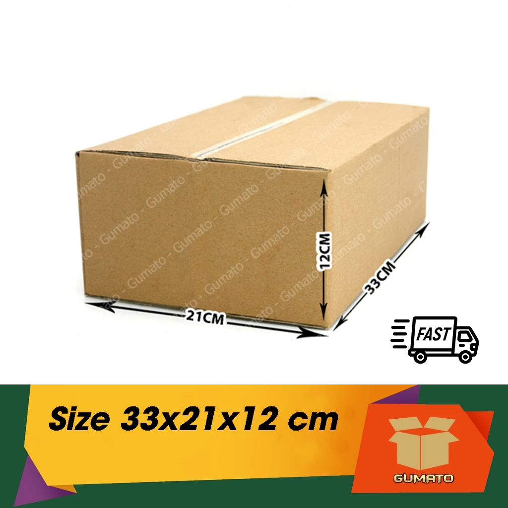 Size 33x21x12 cm, hộp giấy thùng carton gói hàng tại Gumato (Mã số G-P91)