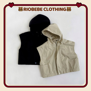 Áo gile kaki có mũ chất siêu đẹp phong cách Hàn Quốc cho bé trai bé gái 88121