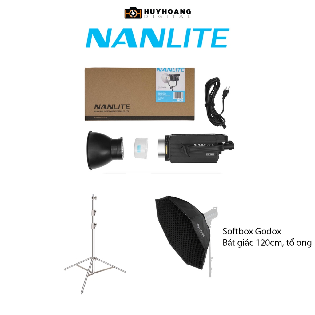 Đèn LED NANLITE FS-300B 2700 - 6500K 300W - Hàng chính hãng - Combo 5