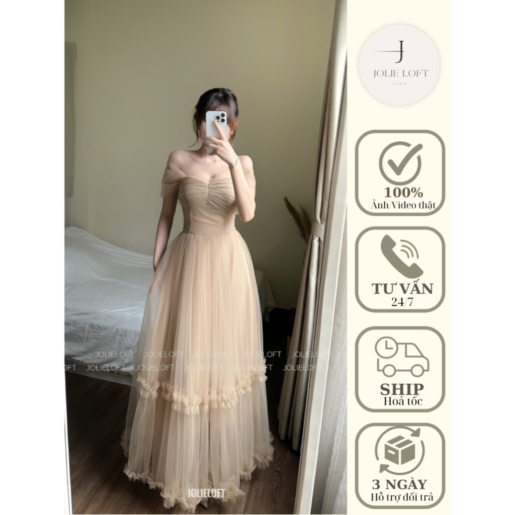  Váy nữ dáng dài dự tiệc thiết kế Joyce Dress JOLIE LOFT đầm dáng dài thanh lịch đi chơi đi tiệc 