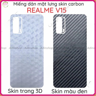 Miếng dán mặt lưng kèm cam skin carbon Realme V15