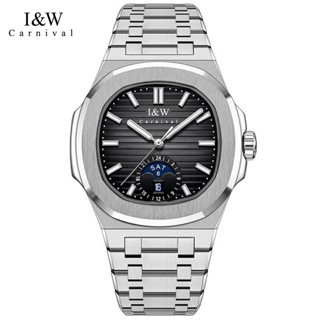 Đồng hồ nam chính hãng I&W Carnival IW735 IW735GT IW735G 735 735G 735GT dây thép máy cơ Seiko
