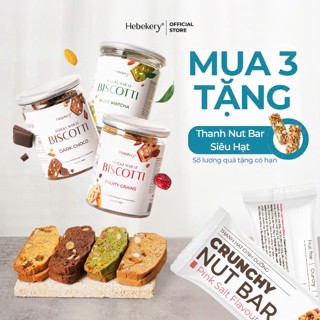[MUA 3 TẶNG 1] COMBO 3 Hũ Biscotti Ăn Kiêng Nguyên Cám Low Calories (450g) - Bánh Ngũ Cốc Ăn Vặt Lành Mạnh Hebekery