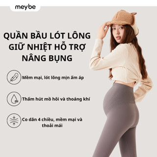 Quần bầu legging tập yoga lót lông Meybe quần giữ nhiệt hỗ trợ nâng bụng  cho mẹ- MBE7117-1